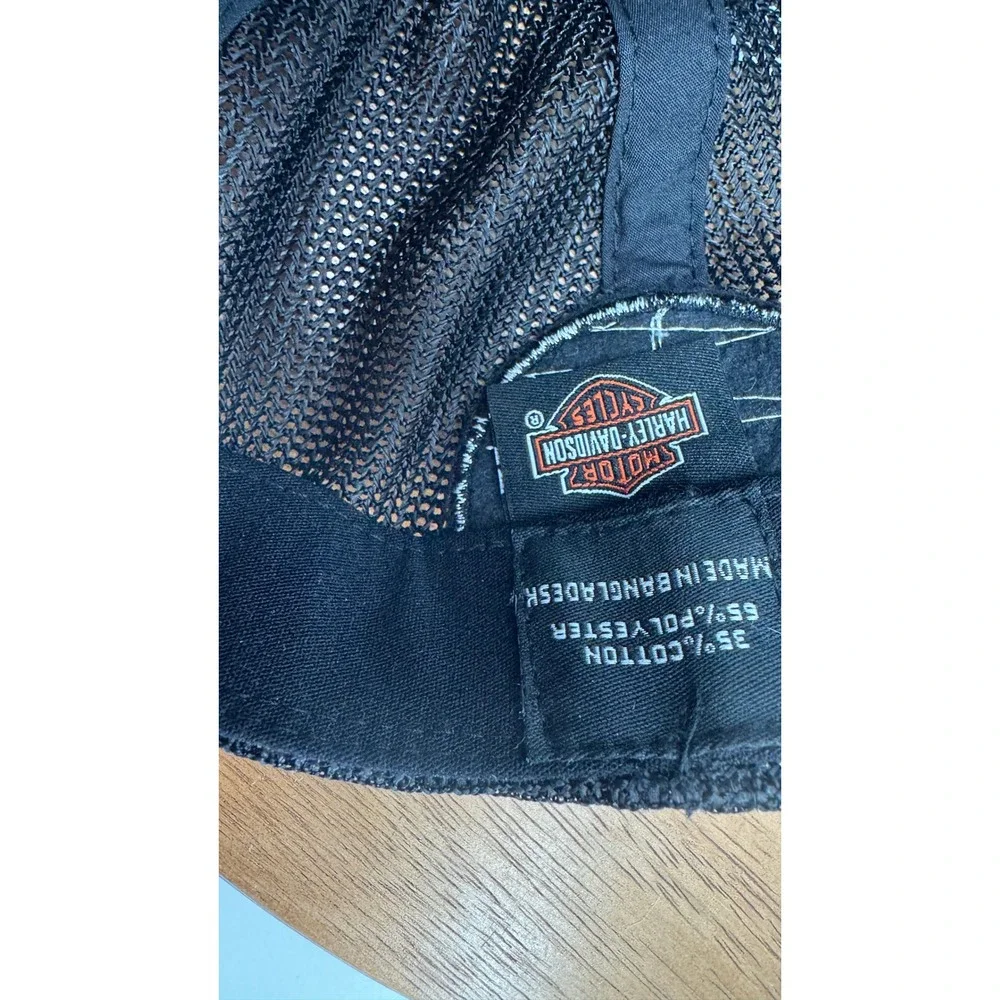 Harley-Davidson L Mens Willie G Skull Logo Curved Brim Mesh Trucker Cap Black